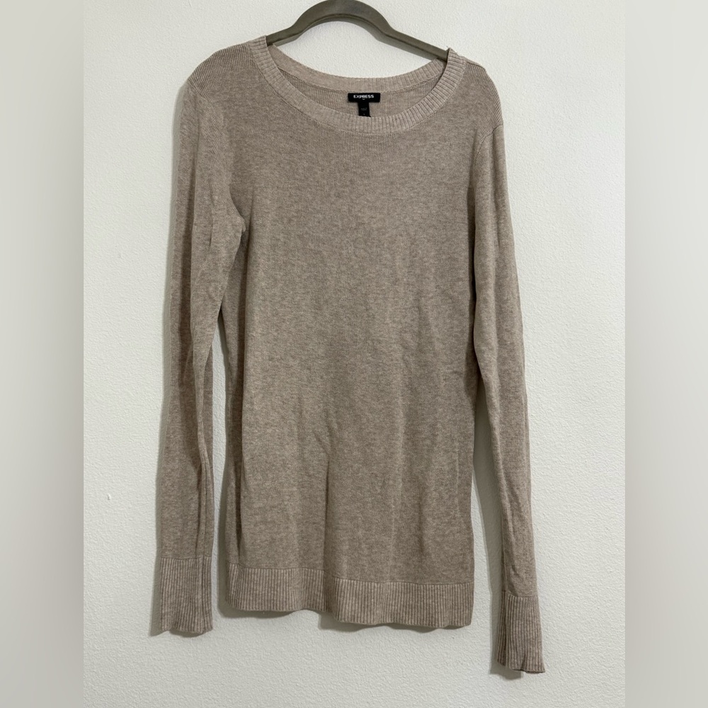 Express Taupe Knit Sweater